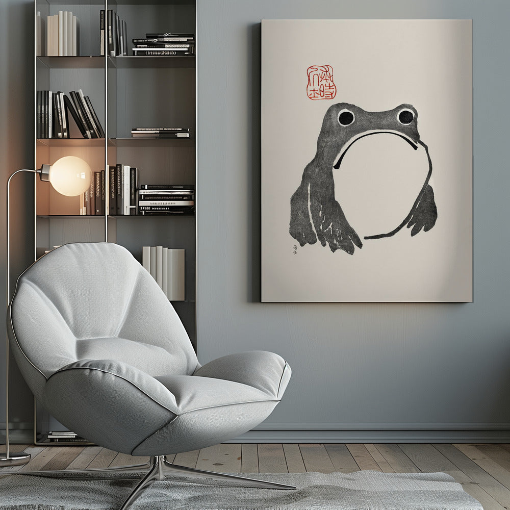 Grumpy Frog I Black - Poster / Art Print