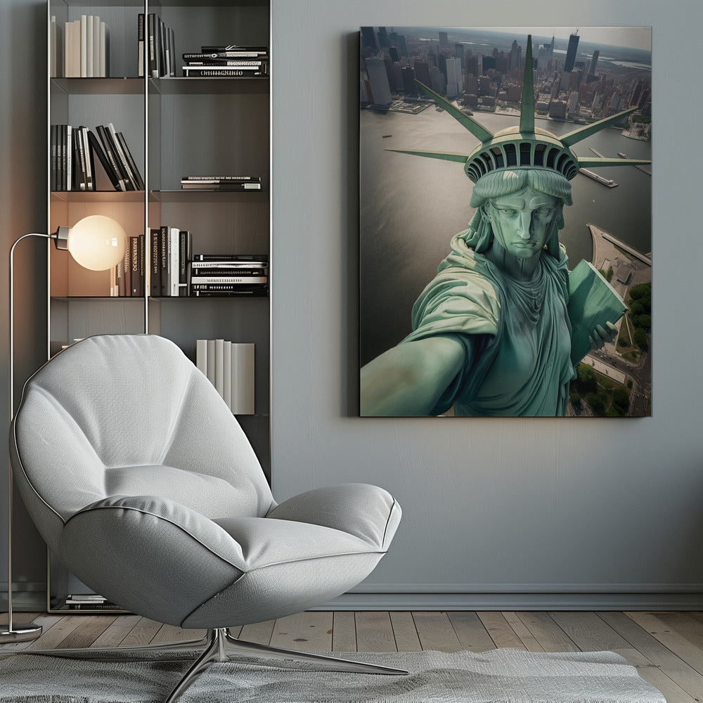 The Statue of Liberty Selfie - Poster / Art Print