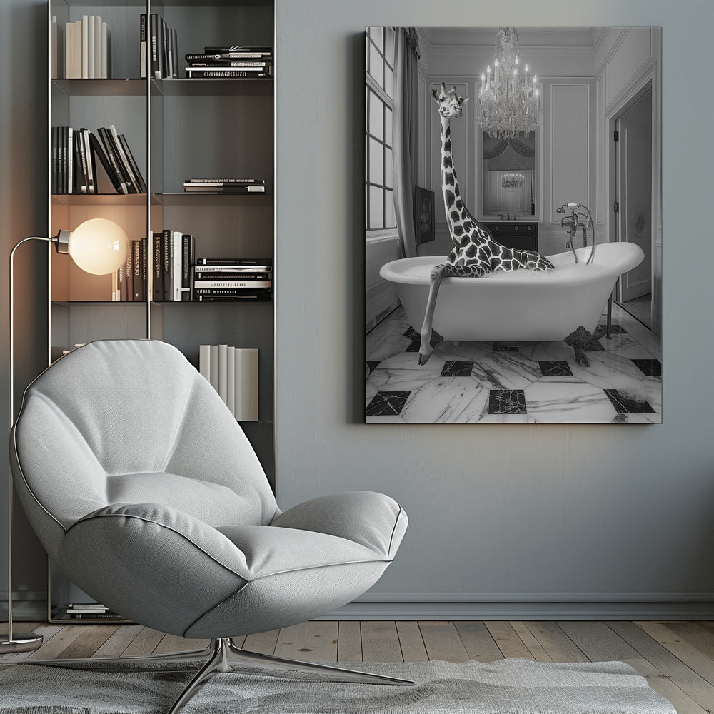 Giraffe Glam Soak - Poster / Art Print
