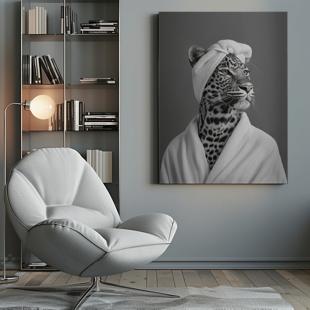 Lady Leopard Spa Day - Poster / Art Print