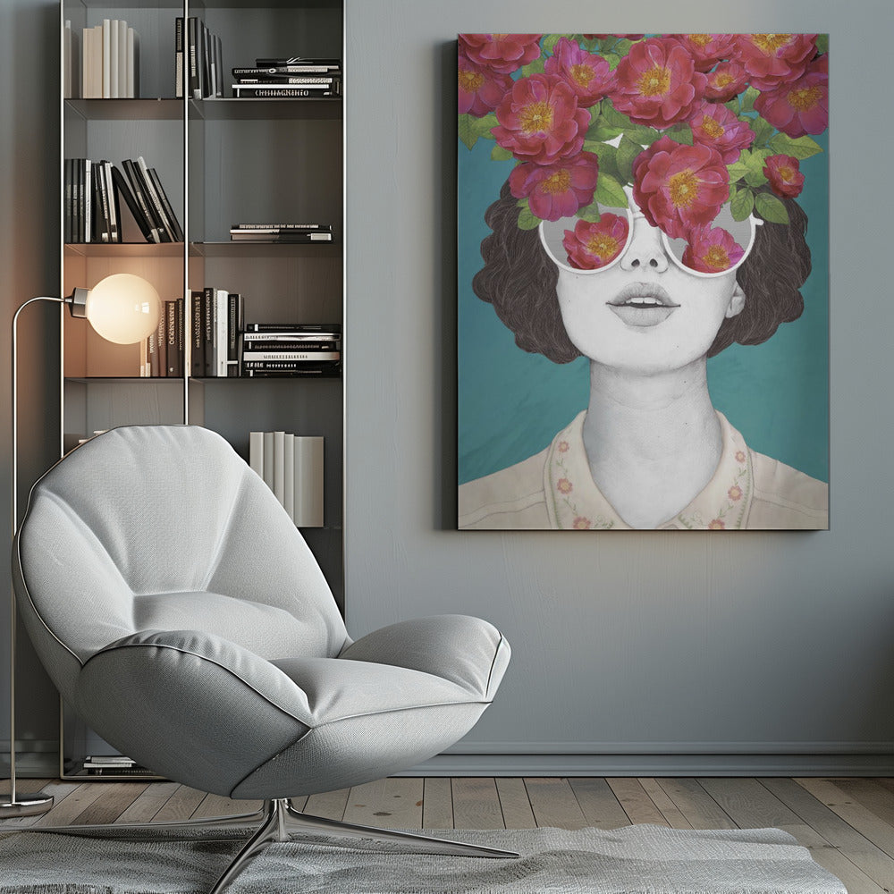 The Optimist Rose Colored Glasses - Poster / Art Print