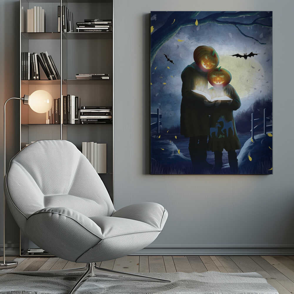 Pumpkin Headed Figures - Poster / Art Print