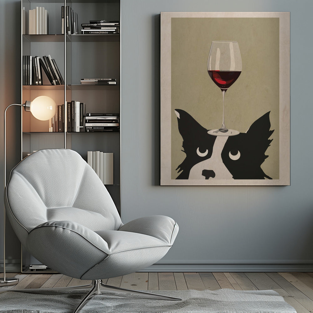 Dog and Wine - Poster / Art Print