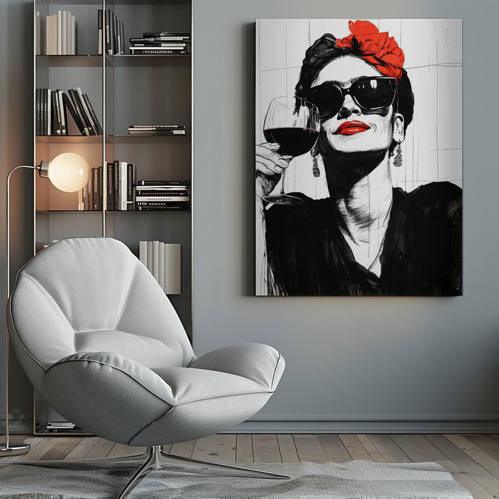 Woman and drink - Poster / Art Print