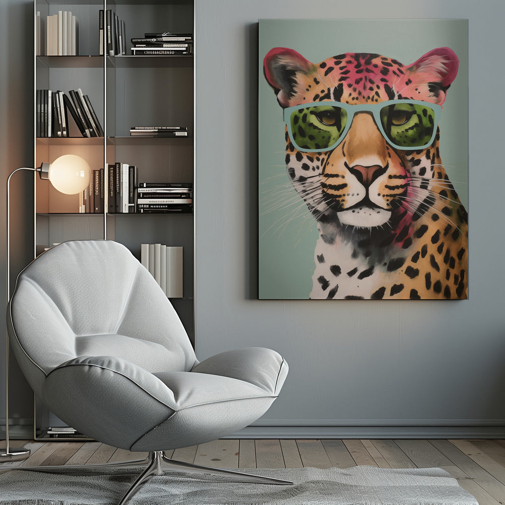 Leopard With Glasses - Poster / Art Print