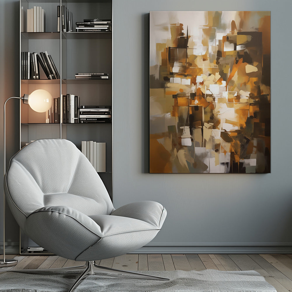 Abstract Patchwork In Earth Tones - Poster / Art Print