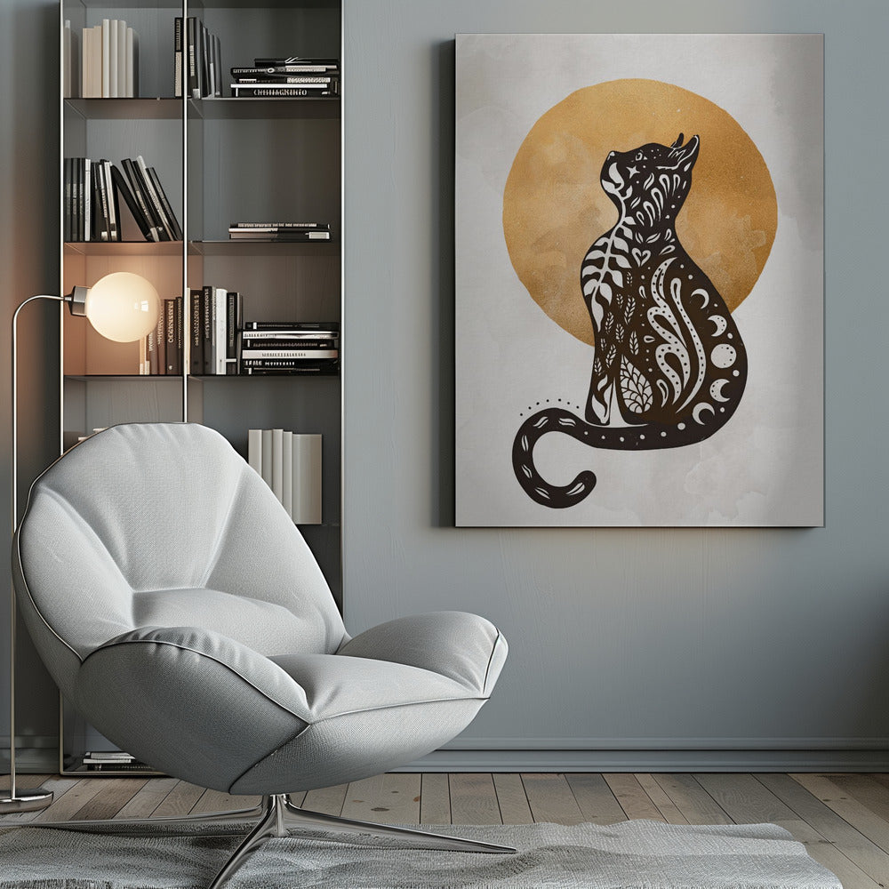 Mystic Moon Cat - Poster / Art Print
