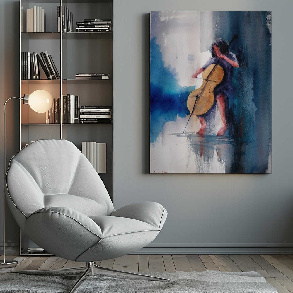A Musician Playing A Cello - Poster / Art Print