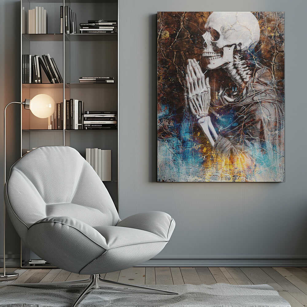 Funny Skull Drawing Illustration 48 - Poster / Art Print