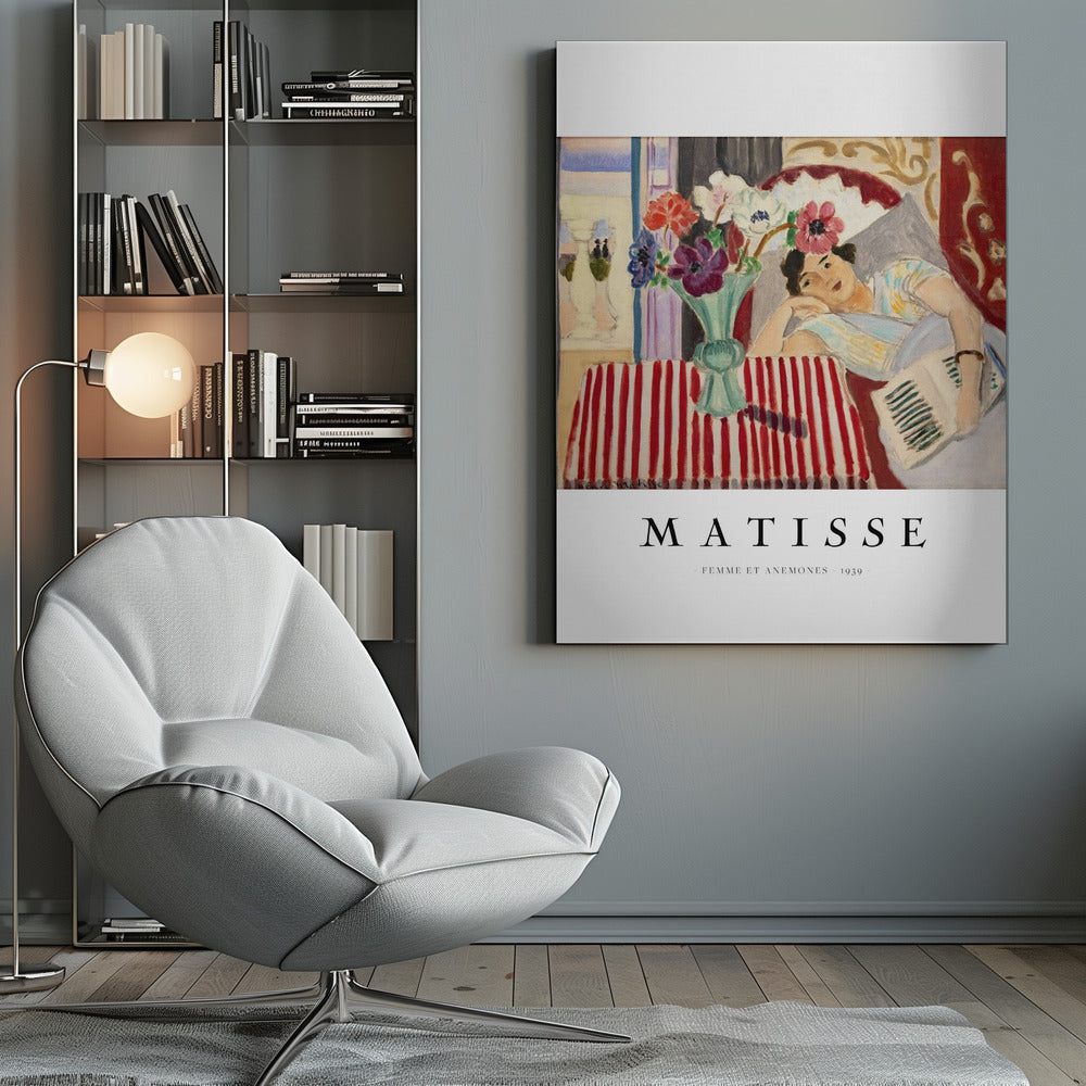 Femme Et Anémones - Poster / Art Print