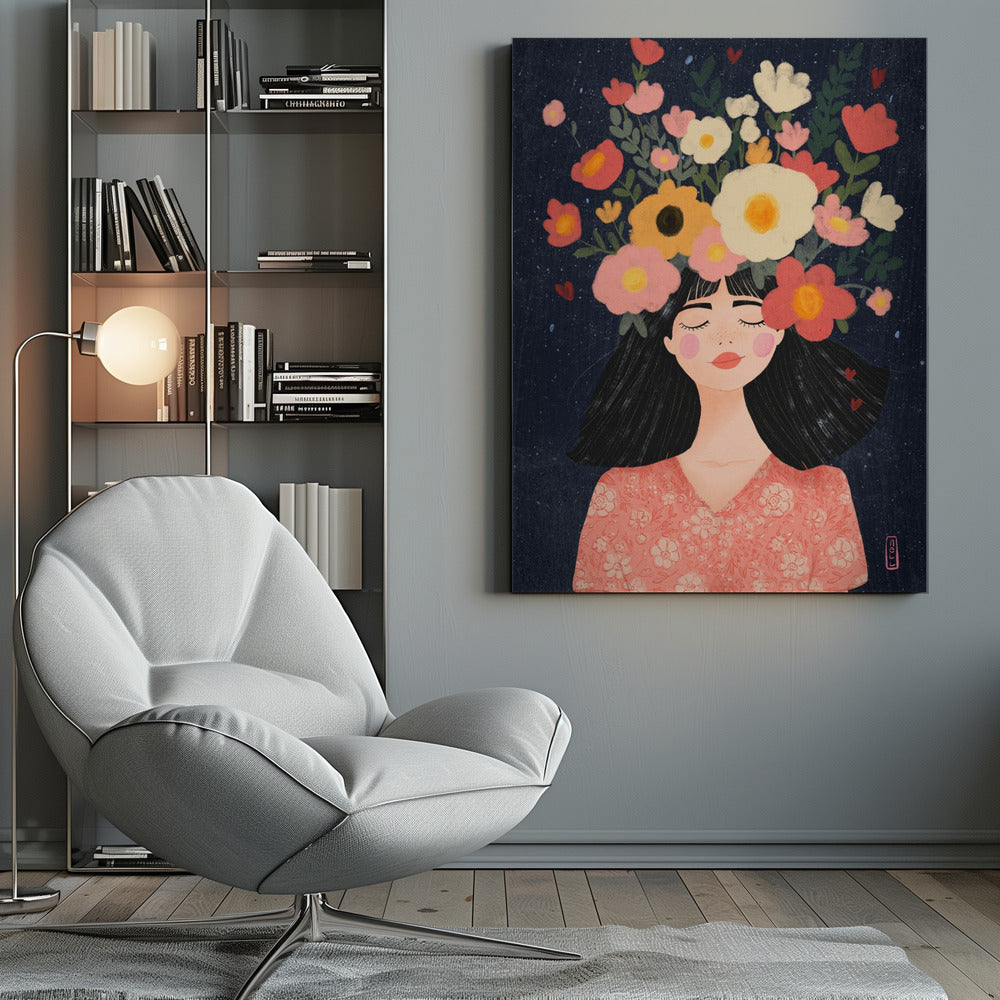 Midnight Flowers and Thoughts - Poster / Art Print