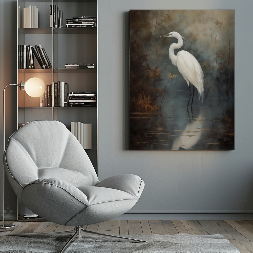 White Egret - Poster / Art Print