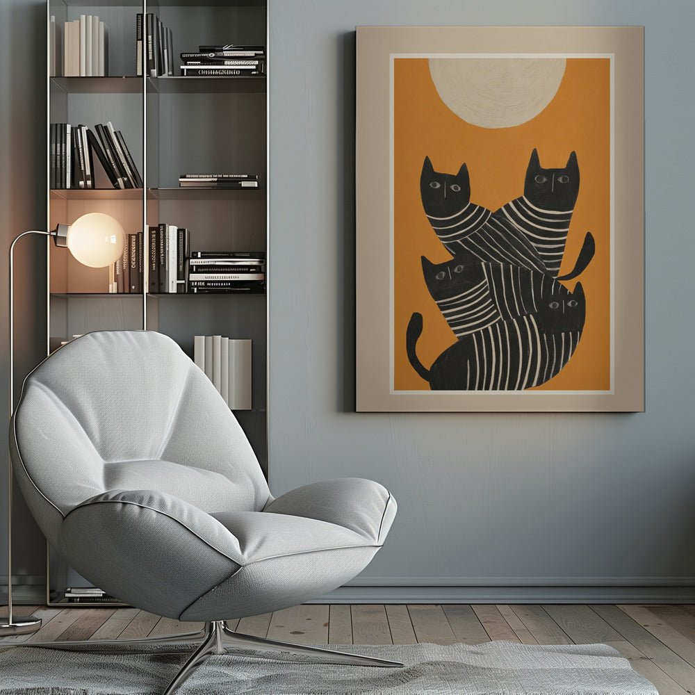 Abstract Black Cats - Poster / Art Print