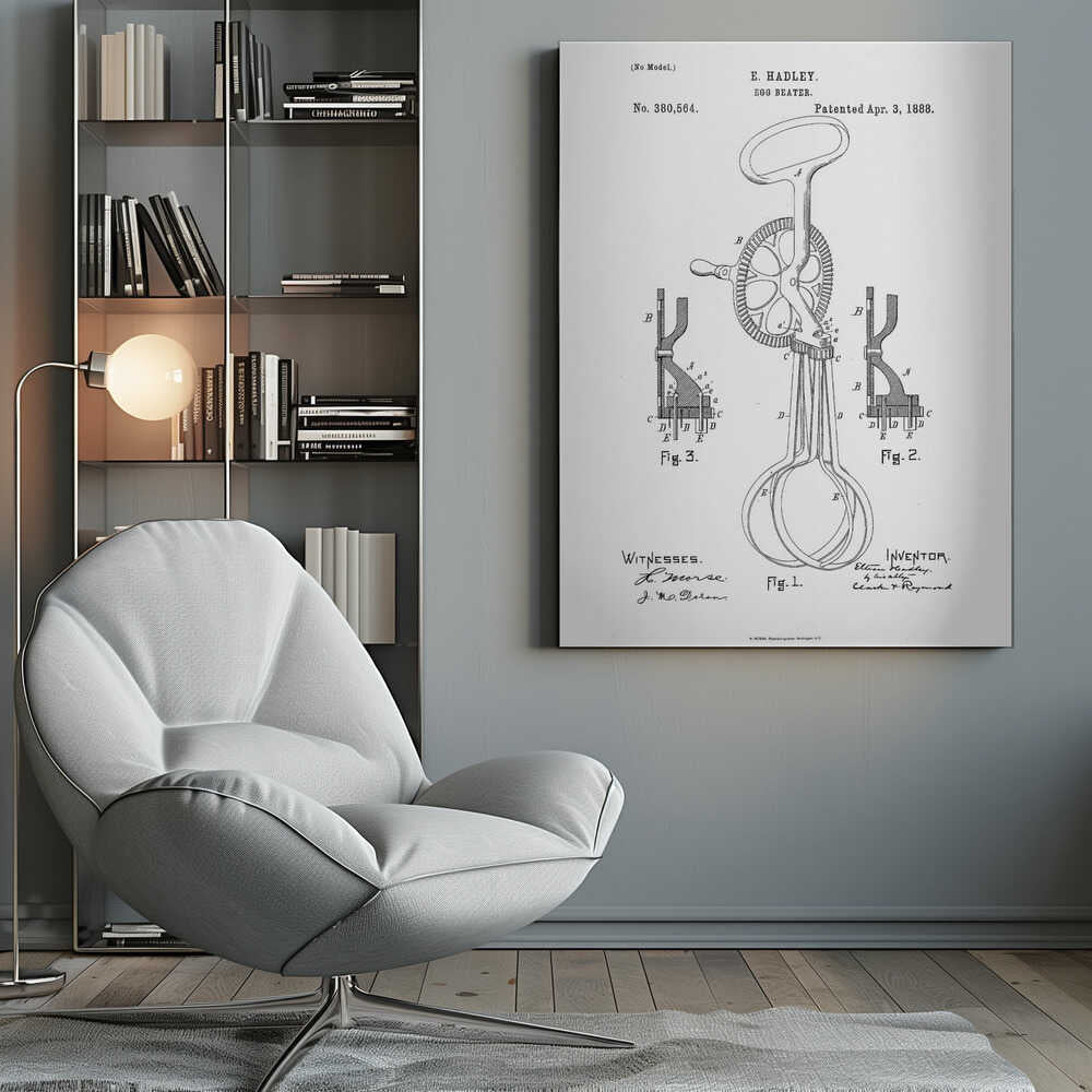 Egg Beater Patent 1888 - Poster / Art Print