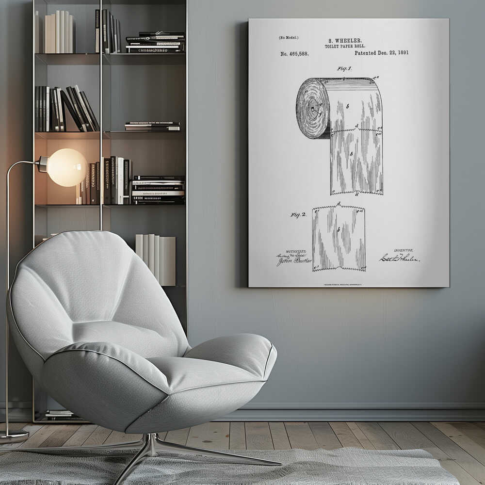 Toilet Paper Roll Patent 1891 - Poster / Art Print