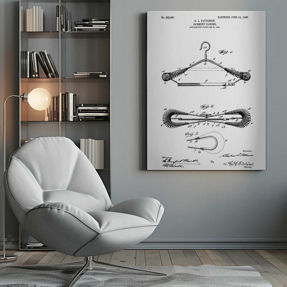 Garment Hanger Patent 1906 - Poster / Art Print