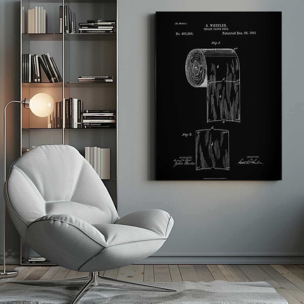 Toilet Paper Roll Patent 1891 - Poster / Art Print