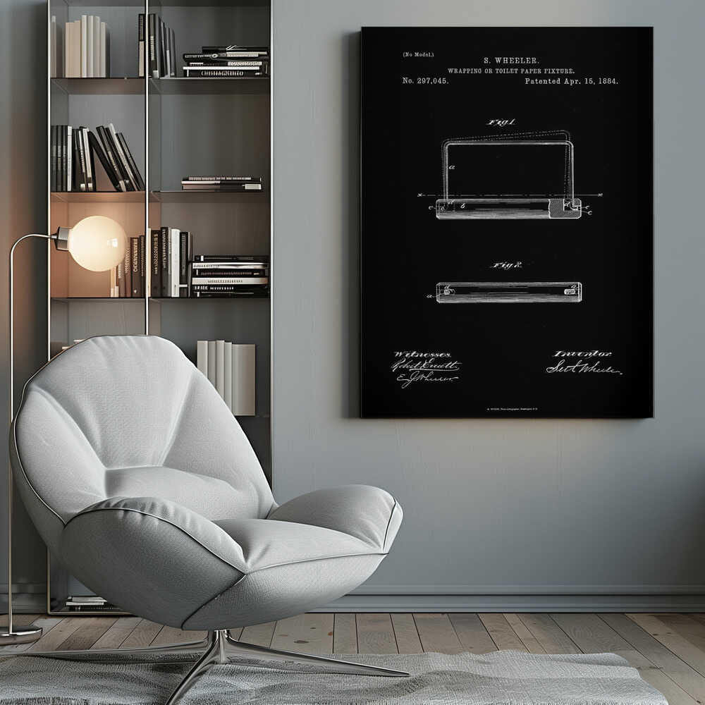 Toilet Paper Fixture Patent 1884 - Poster / Art Print