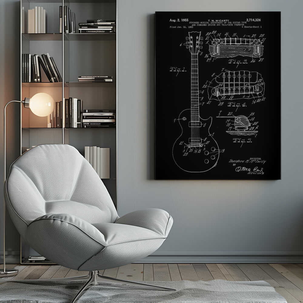 Electric Guitar Patent 1955 - Poster / Art Print
