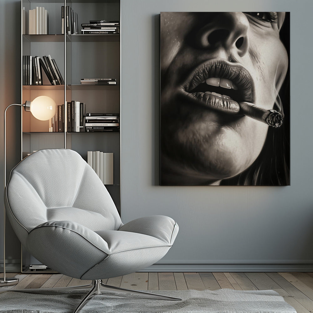 The Girl With the Burning Cigarette - Poster / Art Print