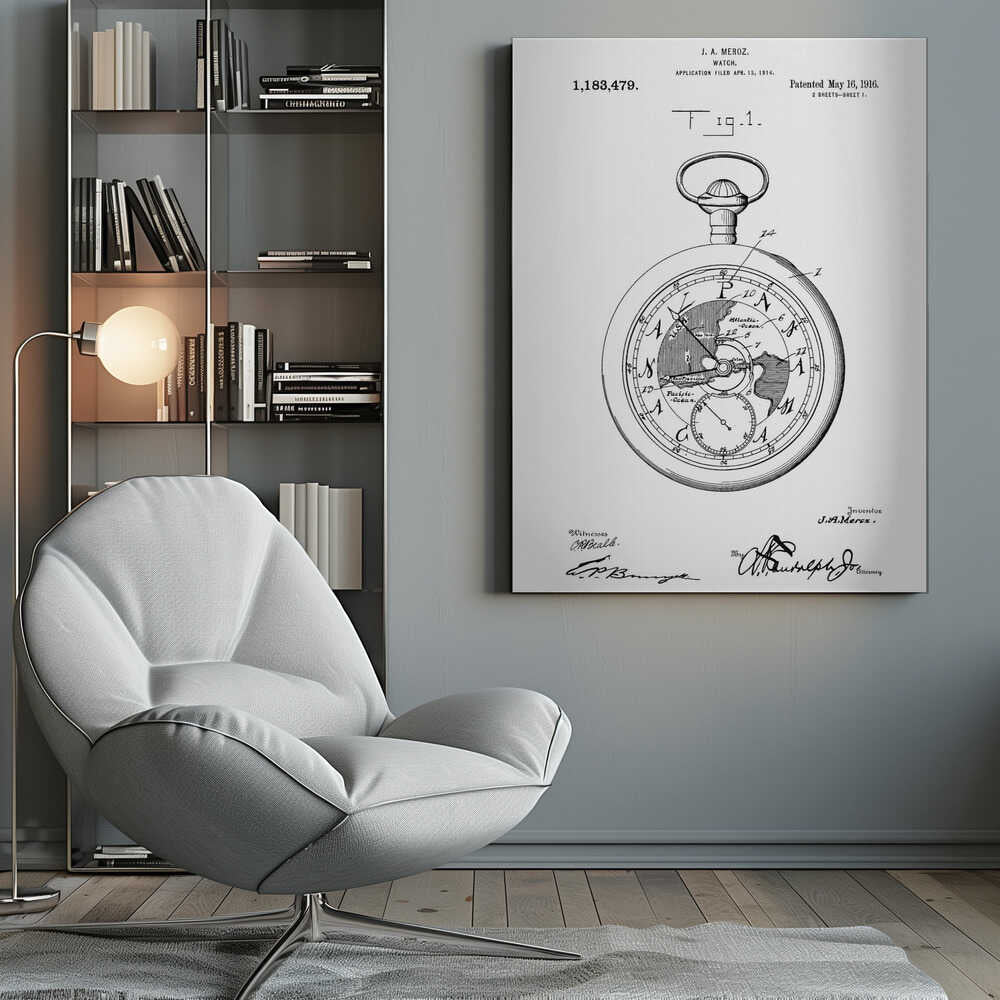 Watch Patent 1916 - Poster / Art Print
