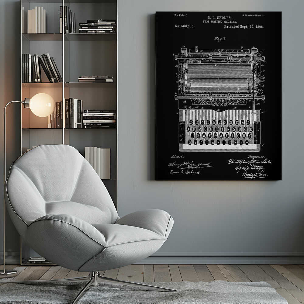 Typewriter Patent 1896 - Poster / Art Print