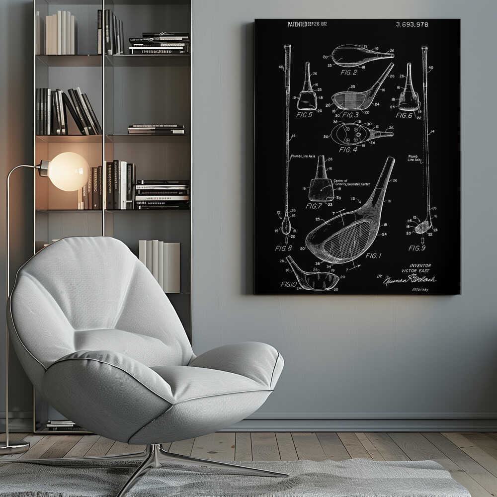 Golf Club Patent 1972 - Poster / Art Print