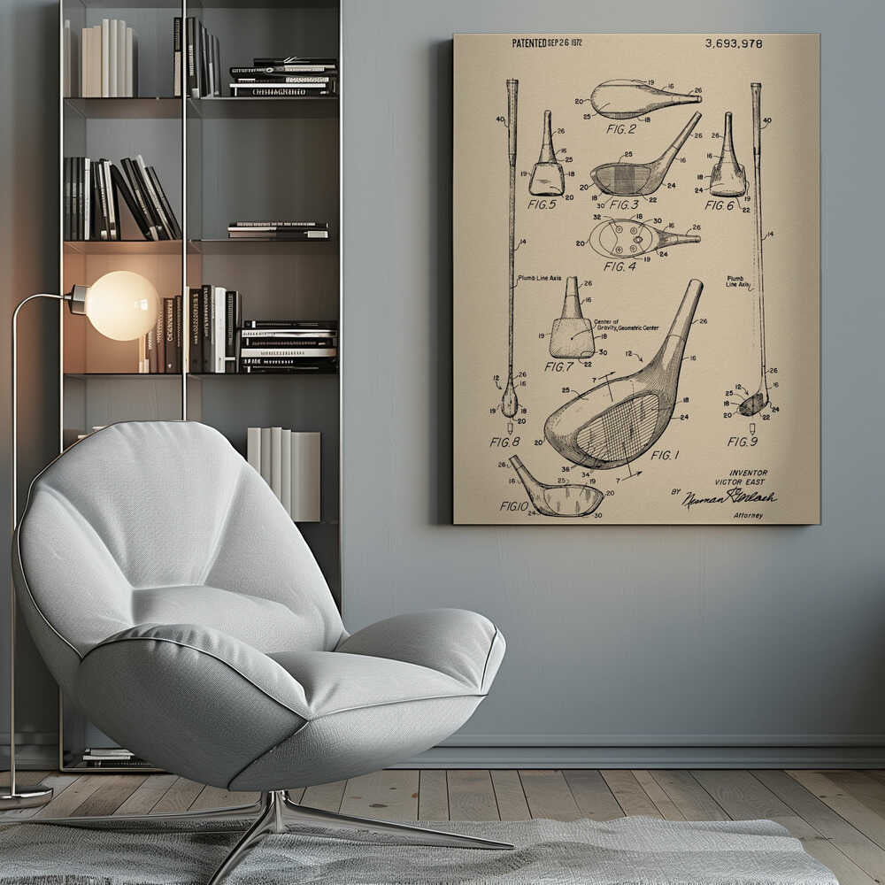 Golf Club Patent 1972 - Poster / Art Print