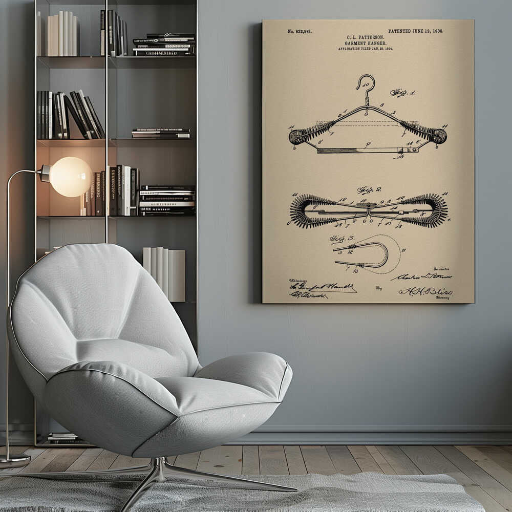 Garment Hanger Patent 1906 - Poster / Art Print