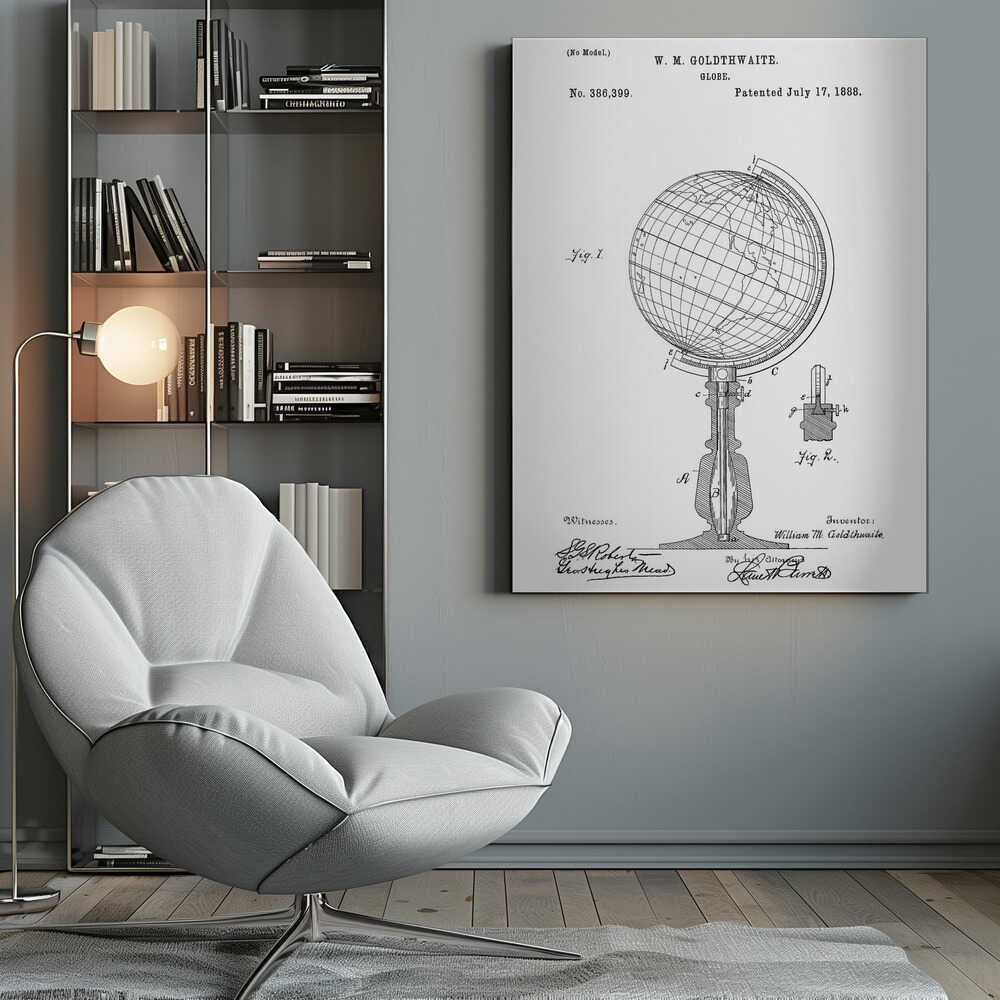 Globe Patent 1888 - Poster / Art Print