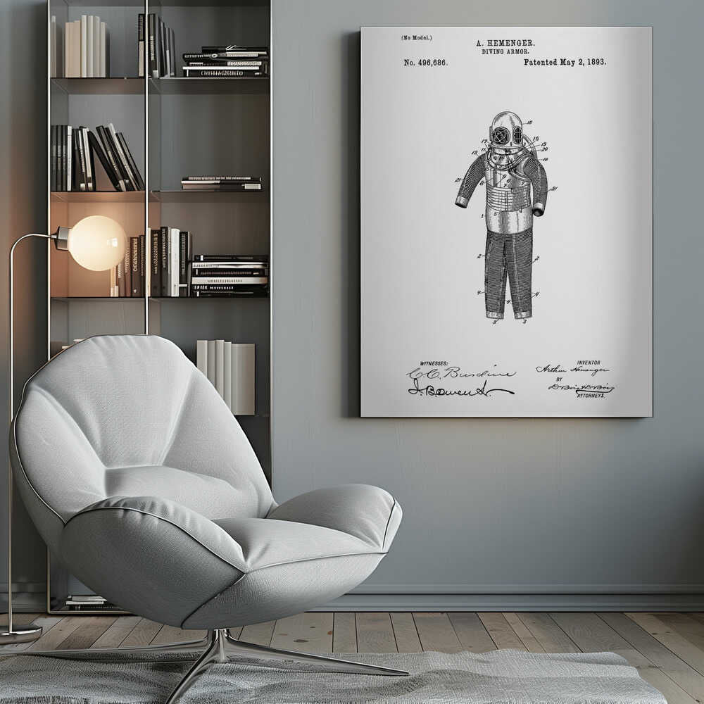 Diving Armor Patent 1893 - Poster / Art Print