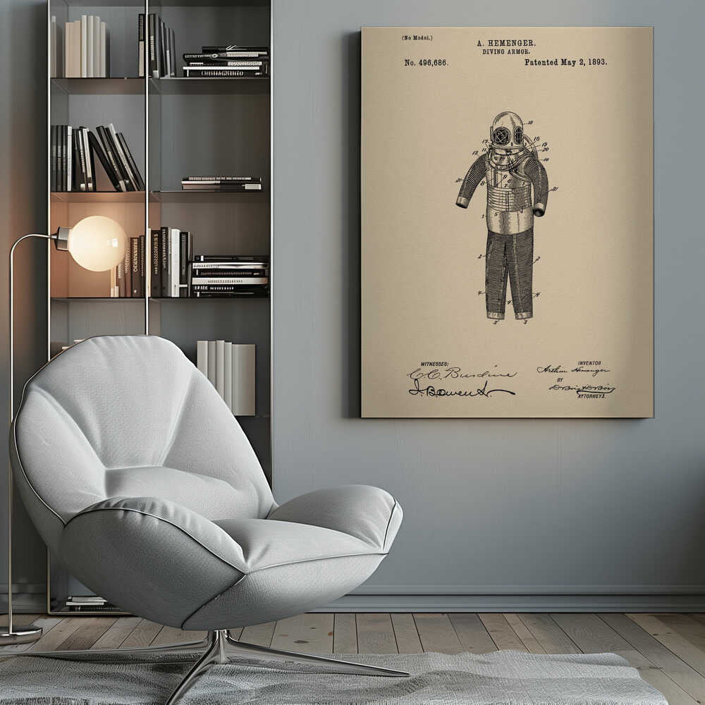 Diving Armor Patent 1893 - Poster / Art Print