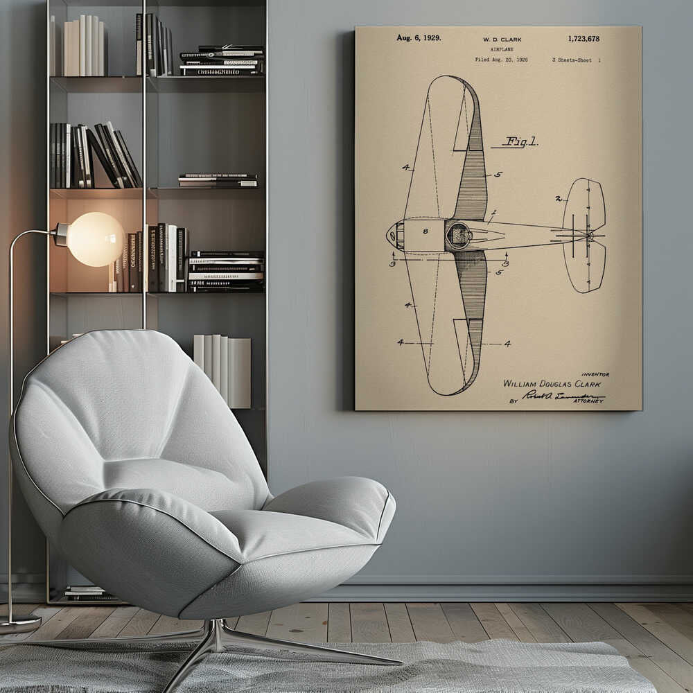 Airplane Patent 1926 - Poster / Art Print