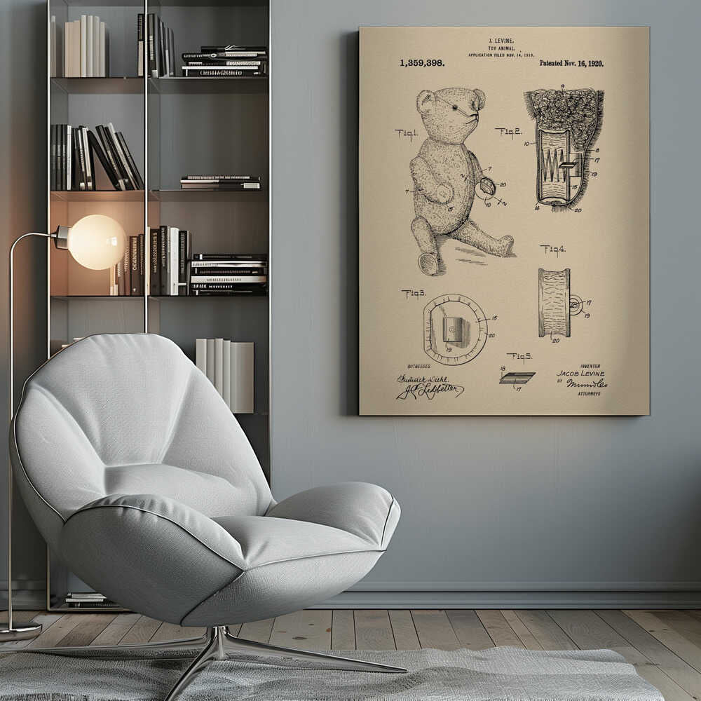 Teddybear Patent 1920 - Poster / Art Print