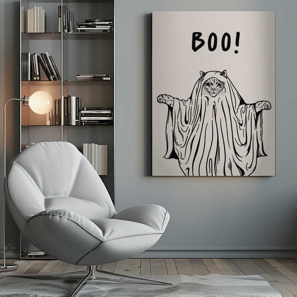 Boo! Ghost Cat - Poster / Art Print