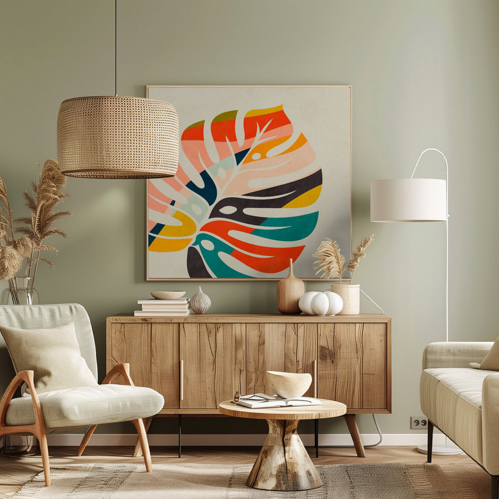 Monstera Leave colorful - Poster / Art Print