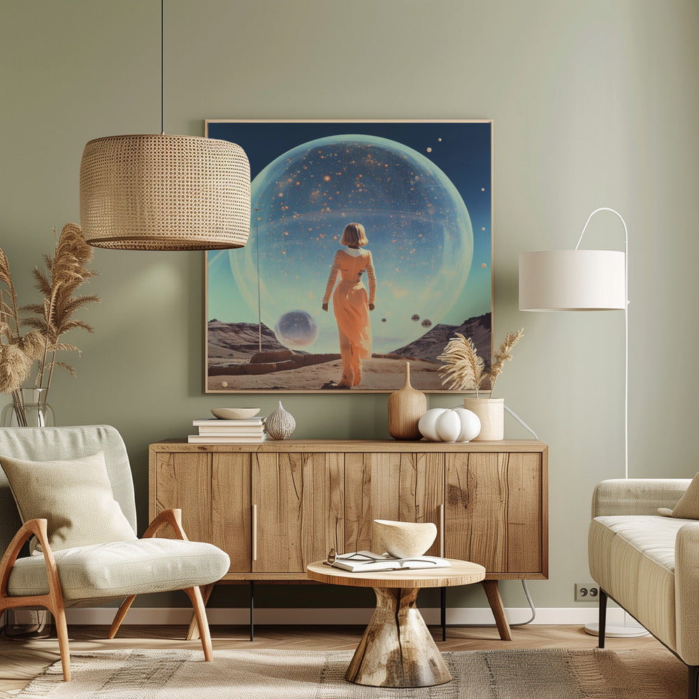 Vintage Space Collage Orb Art - Poster / Art Print