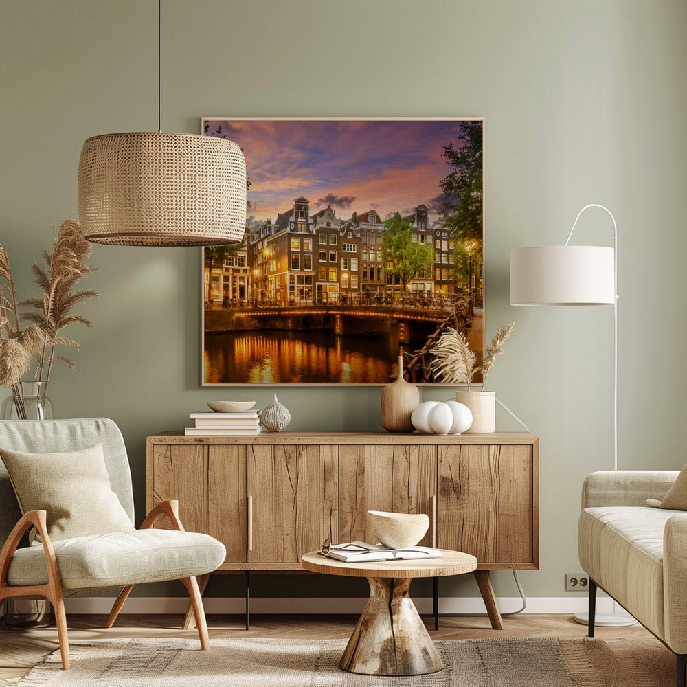 AMSTERDAM Idyllic impression from Singel - Poster / Art Print
