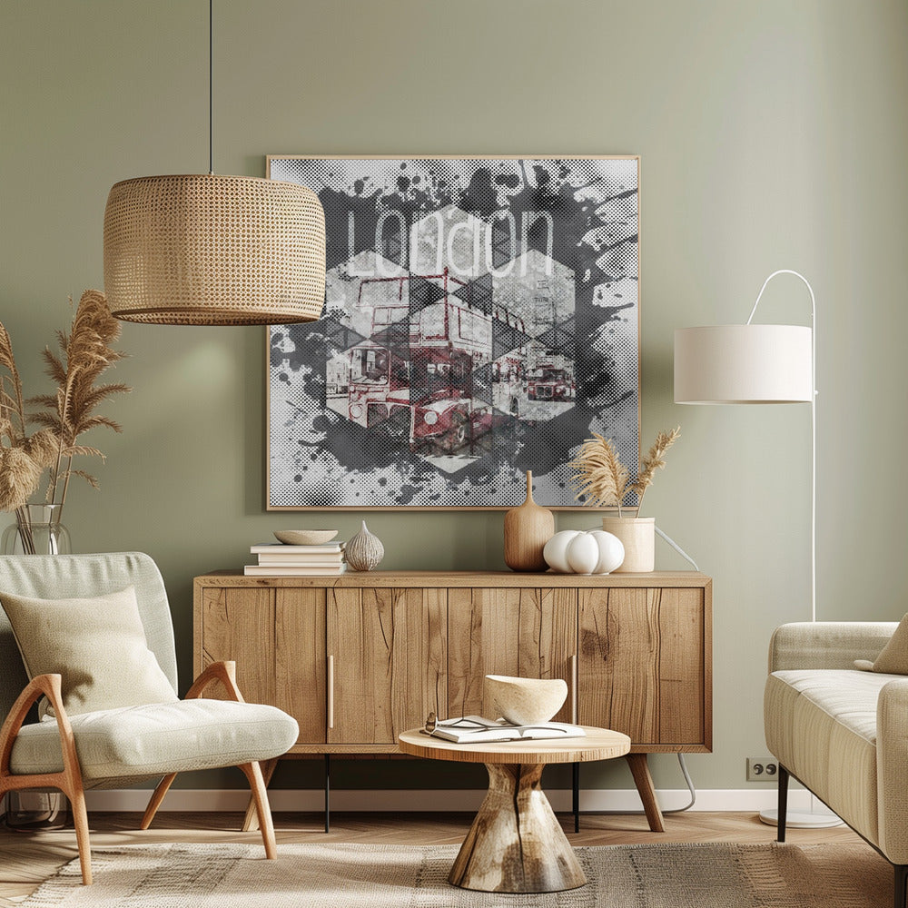 Graphic Art LONDON Street Scene - Poster / Art Print