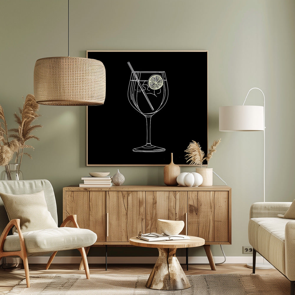 A Glass of Gin and Tonic - Poster / Art Print