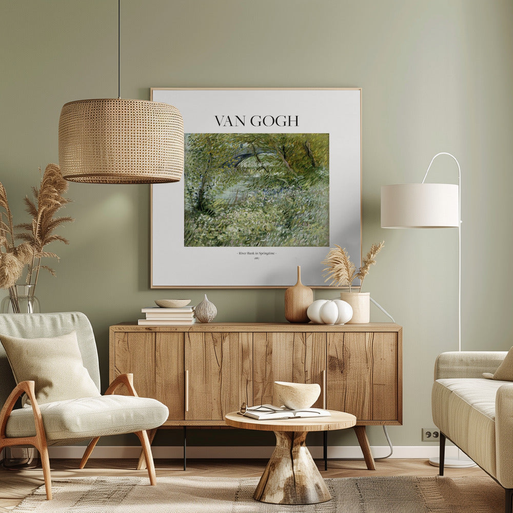 River Bank In Springtime (1887) Square - Poster / Art Print