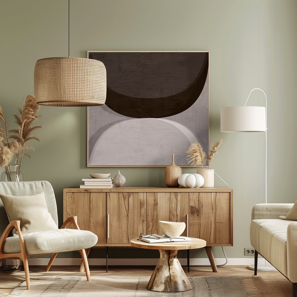 Modern Mocha Abstract Shapes 1 - Poster / Art Print