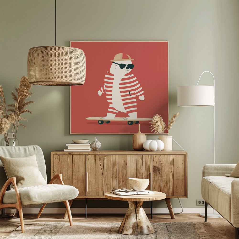 Skateboard Bear - Poster / Art Print