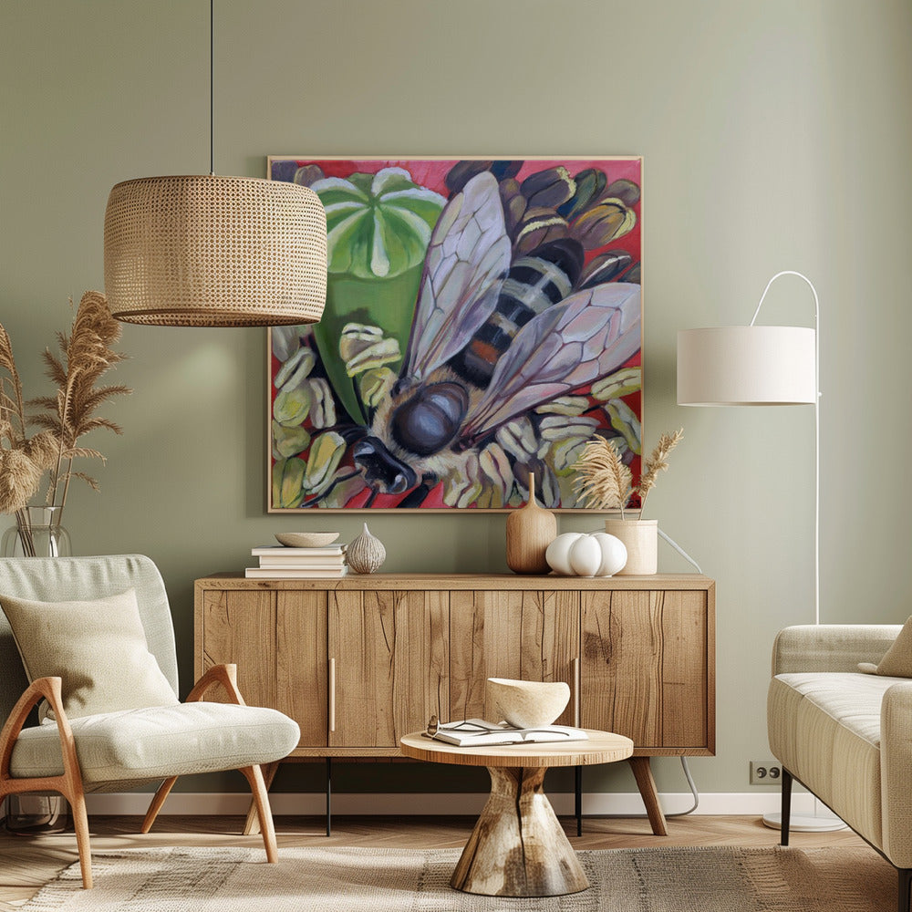 Hornet Hoverfly On Poppies - Poster / Art Print