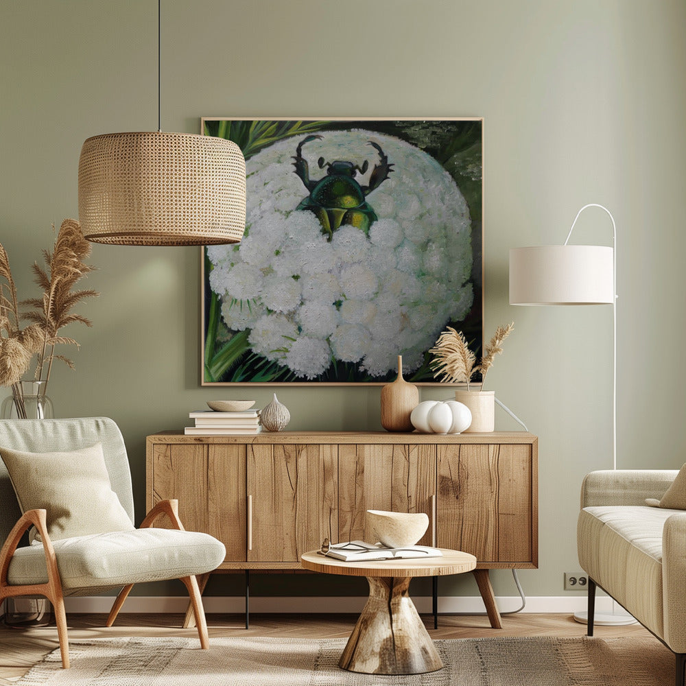 Rose Beetle and Wild Carrot - Poster / Art Print