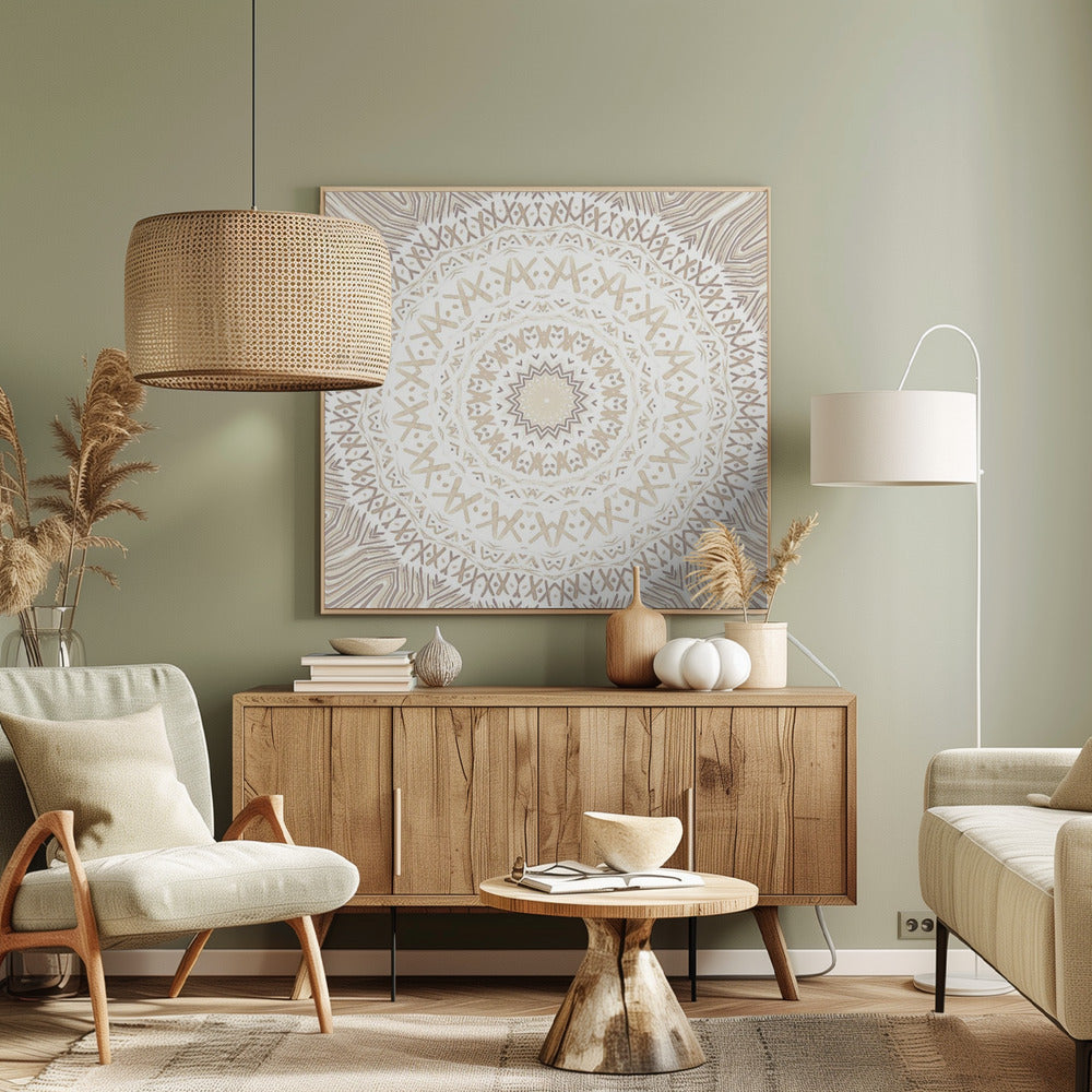 Festival Summer Beige Mandala - Poster / Art Print