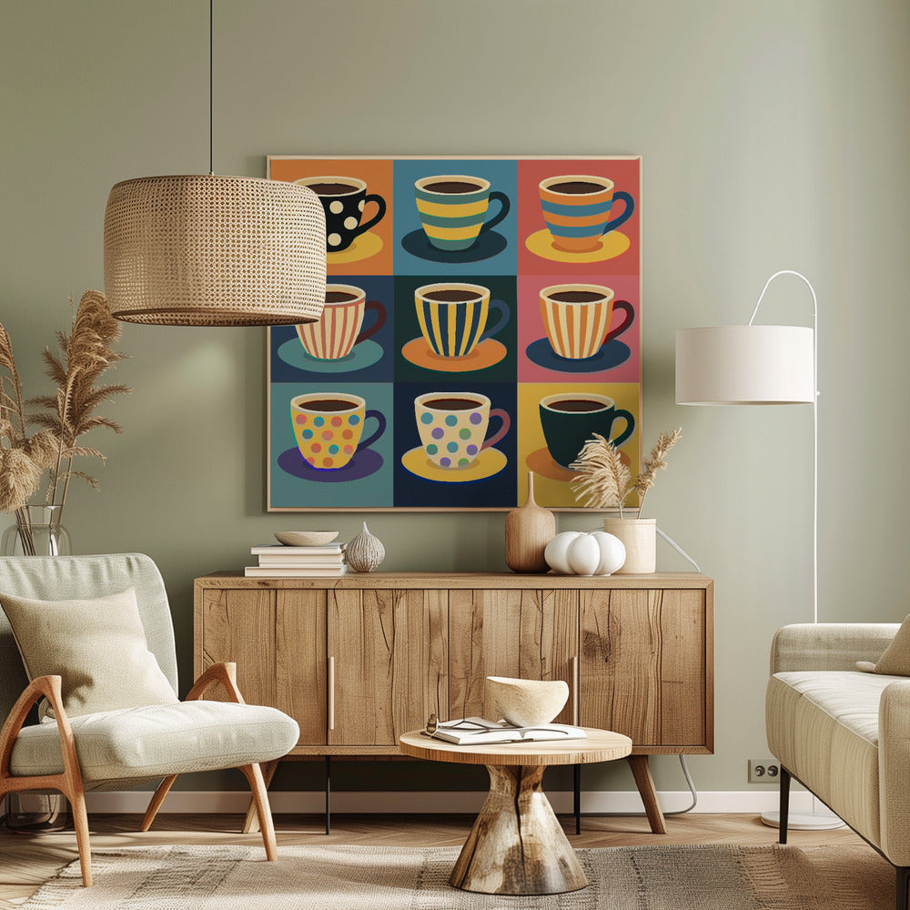 Colorful Coffee Cups - Poster / Art Print