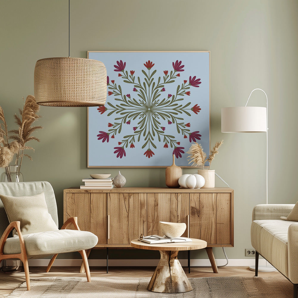 Symmetrical Floral Pattern - Poster / Art Print