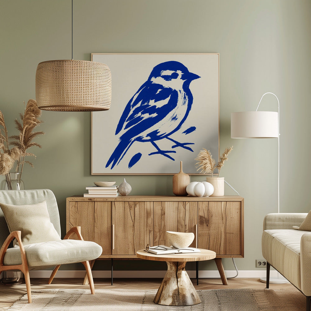 Blue sparrow - Poster / Art Print