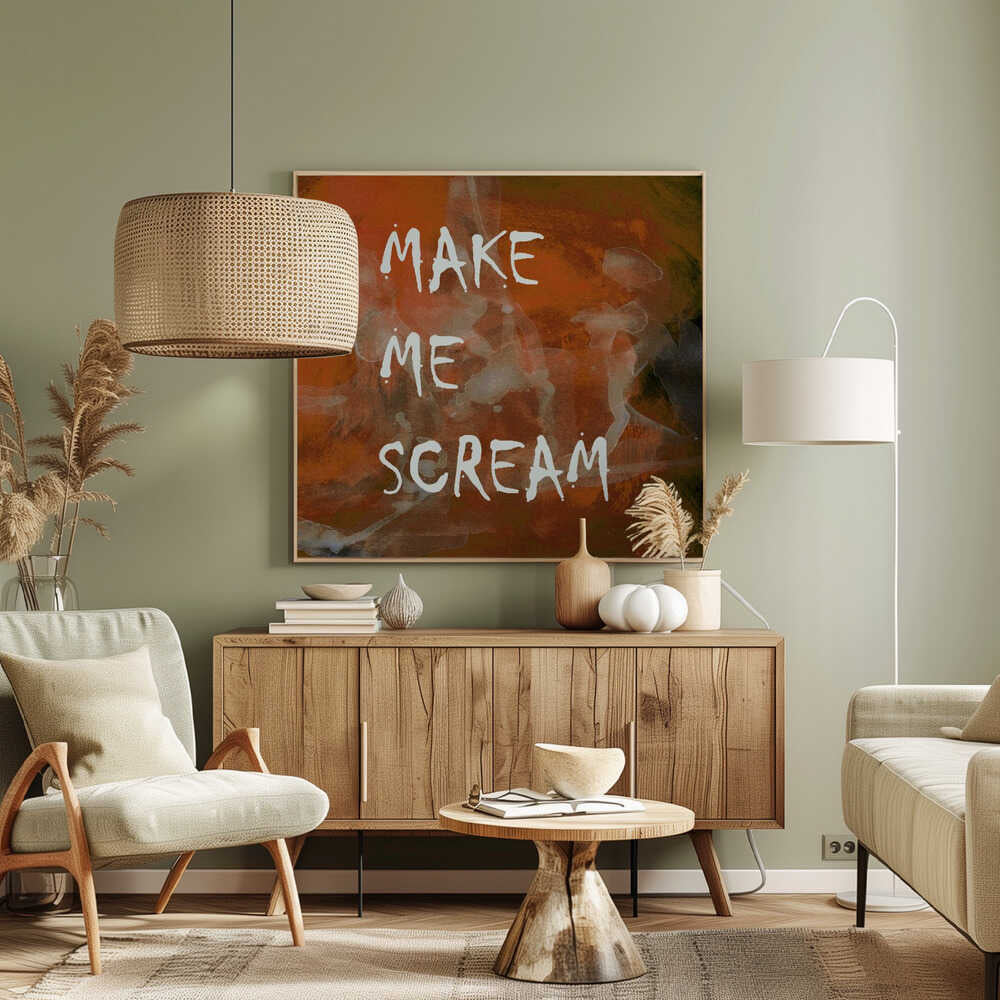 Background 2 Make Me Scream All Caps Copper Terracotta - Poster / Art Print